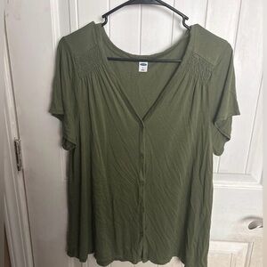 Old Navy Olive Green Button-Up Top